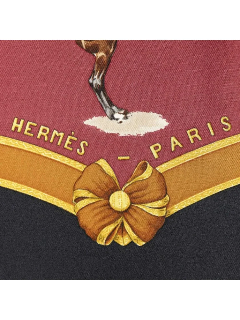 Hermes Scarf Black Burgundy Orange Silk
